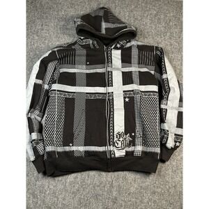 So Cal No Fear Full Zip Hoodie Men Large Sherpa Lined Multi Affliction Thick Y2K